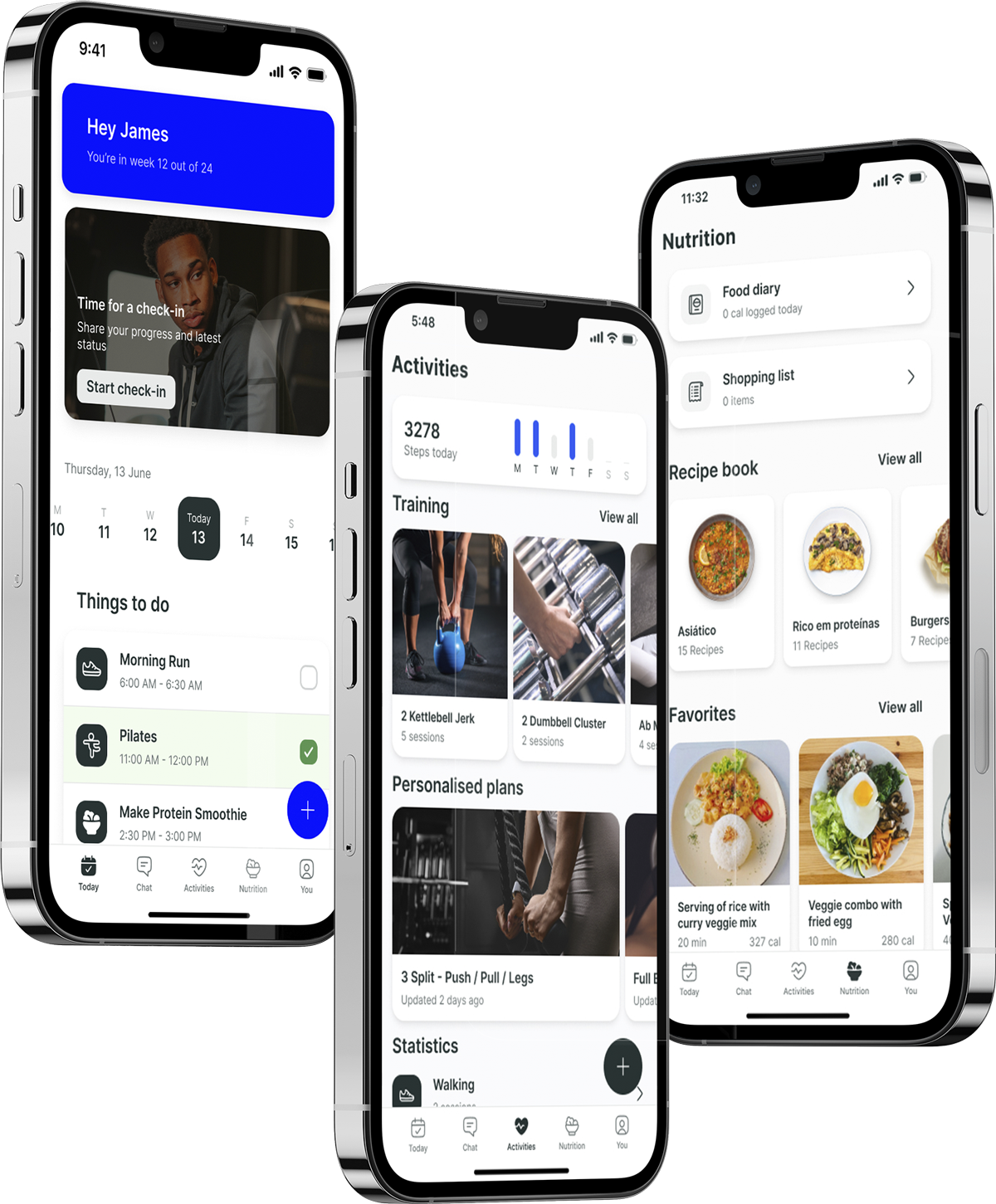 A mockup of the coaching app showcasing the features.